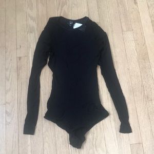 Black plain sheer bodysuit new with tags